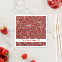 Purpurina Rojo Faux Textura Mira Dulce Dieciséis