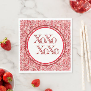 Servilleta De Papel Purpurina rojo XOXO