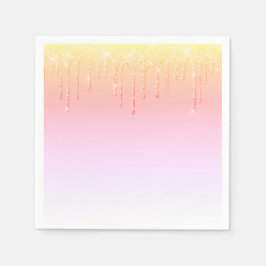 Servilleta De Papel Purpurina rosa Ombré Glam Sparkles Fiesta Bonito