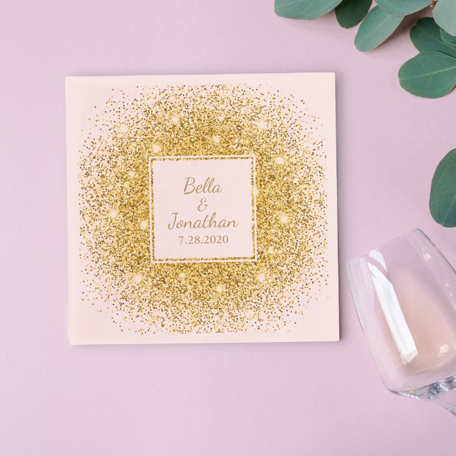 Servilleta De Papel Purpurina rosado,  de Confetti dorado Personalizad (Subido por el creador)