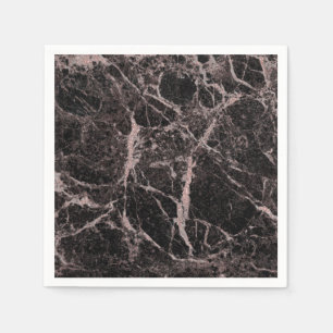 Servilleta De Papel Purpurina rosado negro y Rosa Marble Glam trendy