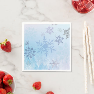 Servilleta De Papel Purpurina Snowflake Snowy Mountain Winter