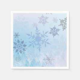 Servilleta De Papel Purpurina Snowflake Snowy Mountain Winter