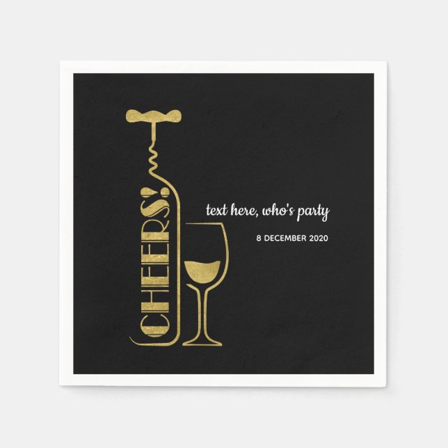 Servilleta De Papel purpurina, vino, capricho, servilletas de papel de (Anverso)