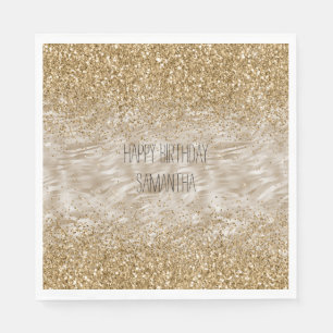 Servilleta De Papel Purpurina Zebra Print Faux Gold