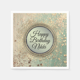 Servilleta De Papel Purpurinoso de la confianza en el Verde azulado ve