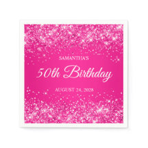 Purpurinoso Hot Pink 50 cumpleaños