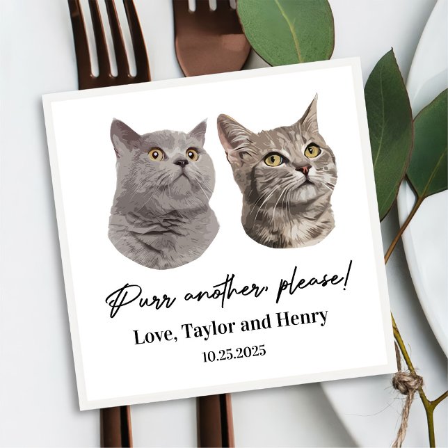 Servilleta De Papel Purr otro Mascota Boda personalizado (Subido por el creador)