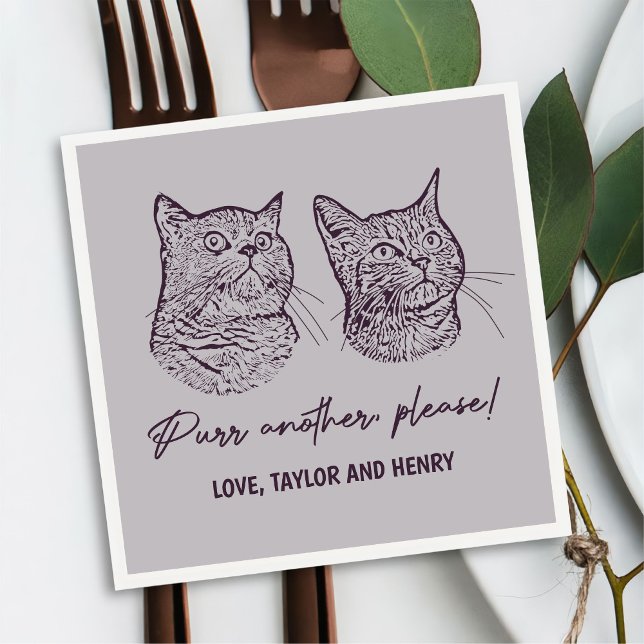 Servilleta De Papel Purr otro Mascota Boda personalizado (Subido por el creador)