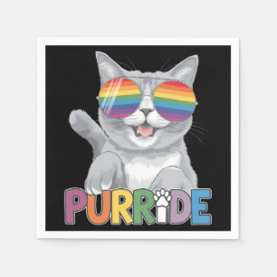 Servilleta De Papel Purride Cat gafas de sol orgullo gay Rainbow LGBTQ