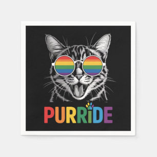 Servilleta De Papel Purride Cat Gay Lesbian Rainbow LGBTQ Ally Orgullo