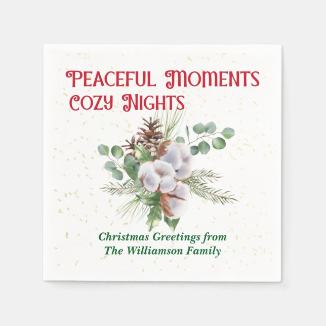 Servilleta De Papel Pussy Willow Catkin Bouquet Christmas (Anverso)