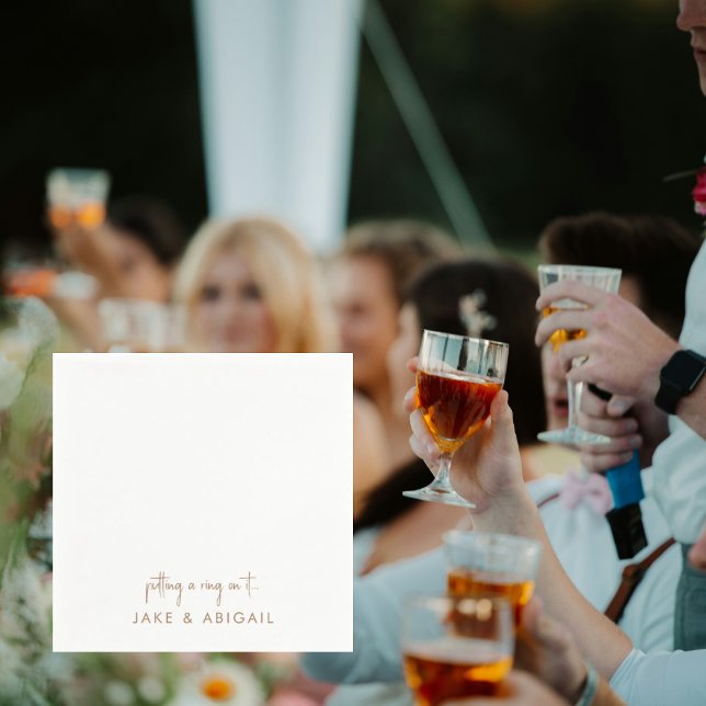Servilleta De Papel Putting a Ring on It Personalized Engagement Party (Subido por el creador)
