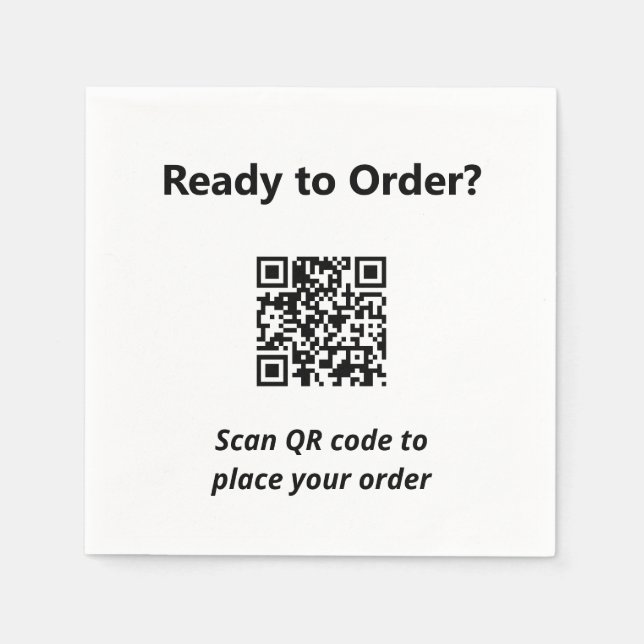Servilleta De Papel QR Code Cafe Napkin (Anverso)