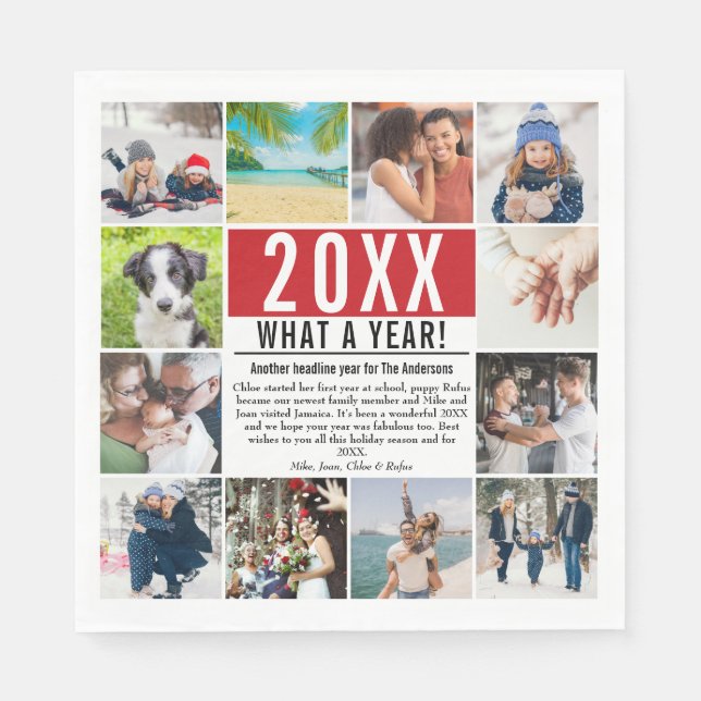 Servilleta De Papel Qué año Foto familiar Noticias del año en retrospe (Anverso)