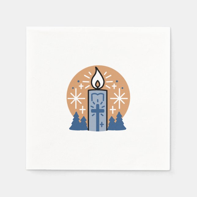 Servilleta De Papel Que brille la fe: Tema del invierno (Anverso)