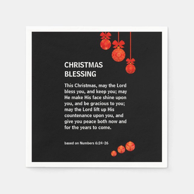 Servilleta De Papel QUE JEHOVAH BENDIGA A USTED Números 6 Navidades Fi (Anverso)