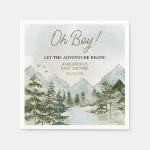 Servilleta De Papel Que la aventura empiece Woodland Baby Shower
