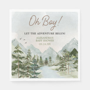 Servilleta De Papel Que la aventura empiece Woodland Baby Shower
