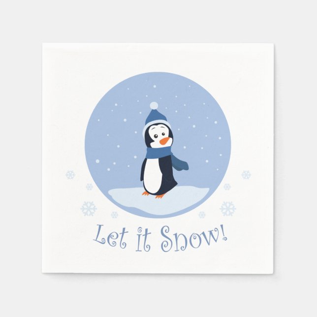 Servilleta De Papel ¡Que La Nieve! (Pingüino) (Anverso)