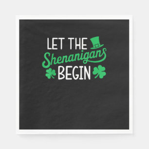 Servilleta De Papel Que Los Shenanigans Empiecen Graciosos Shamrock En
