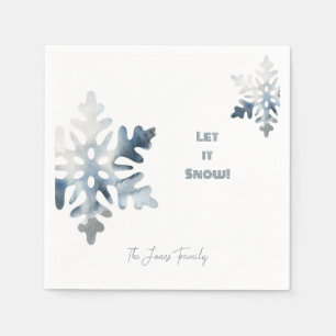 Servilleta De Papel Que nieve Personalizado Snowflake Cocktail