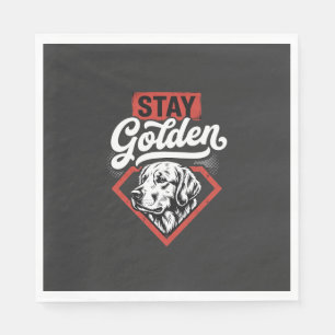 Servilleta De Papel Quédate dorado Retriever dorado perro retro