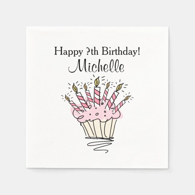 Servilleta De Papel quequito personalizado con velas servilletas de fi (Anverso)