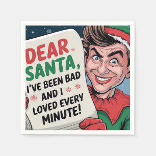 Servilleta De Papel Querido Papá Noel, he sido mal Navidad, diseño div