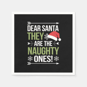 Servilleta De Papel Querido Papá Noel, son los Navidades traviesos