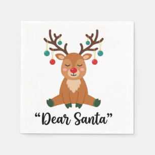 Servilleta De Papel Querido Reno Santa Navidad ArtCozy Fiesta
