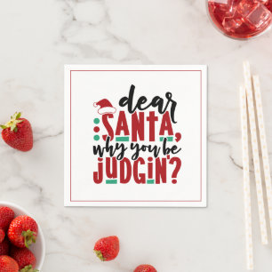 Servilleta De Papel Querido Santa por qué estás juzgando Humor de Na