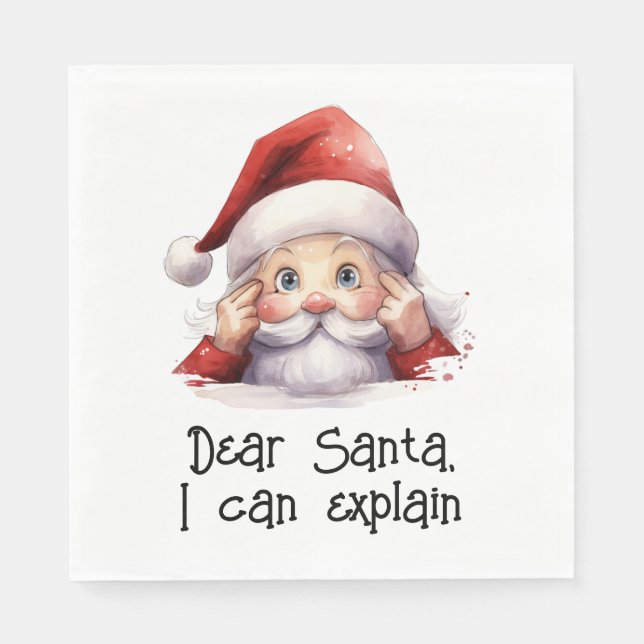 Servilleta De Papel Querido Santa, puedo explicar el blanco gracioso (Anverso)