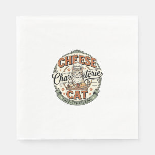 Servilleta De Papel Queso Charcutería Gato Queso Charcutería Gato Vint