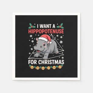 Servilleta De Papel Quiero una hipopotenusa para Navidad Profesor de M