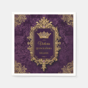 Servilleta De Papel Quinceañera amatista real, personalizada