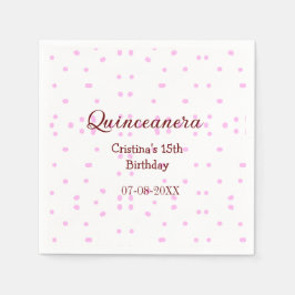 Servilleta De Papel Quinceanera anos 15 años añadir puntos rosados