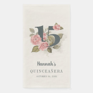 Servilleta De Papel Quinceanera de 15 años de floral