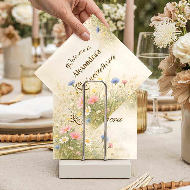 Servilleta De Papel Quinceañera de Flores Silvestres de Golden Meadow (Subido por el creador)