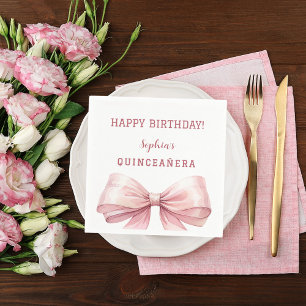 Servilleta De Papel Quinceanera elegante arco rosa