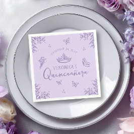 Servilleta De Papel Quinceanera elegante de lavanda