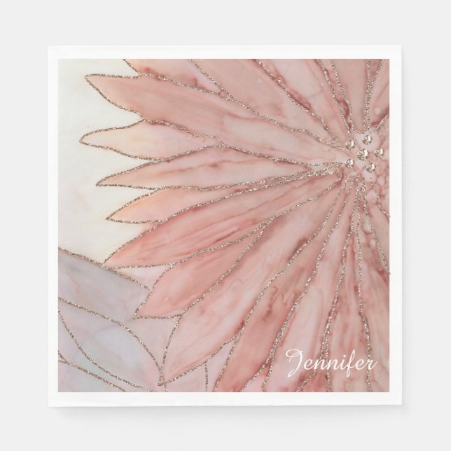 Servilleta De Papel Quinceanera Elegante Fiesta de Cumpleaños Rosa 15