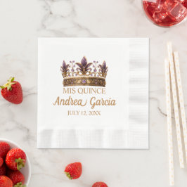 Servilleta De Papel Quinceañera Floral Púrpura