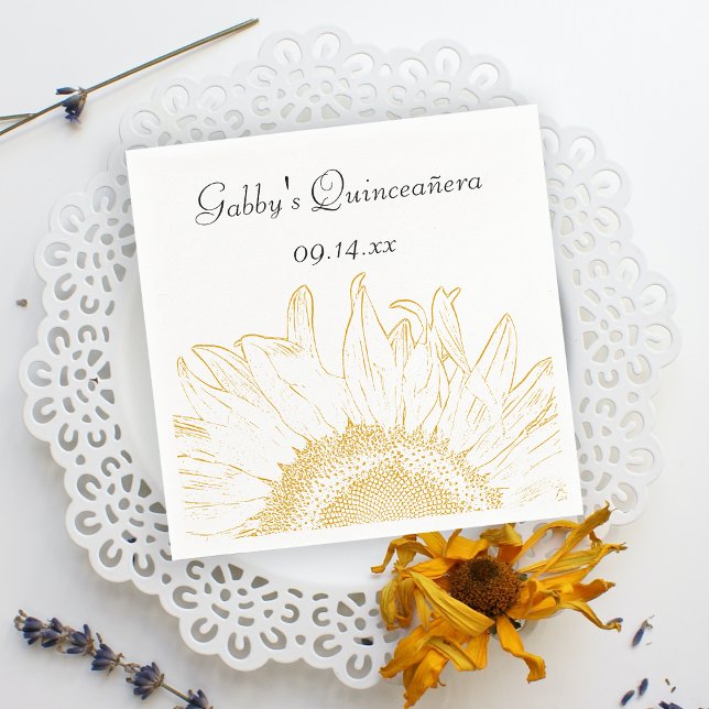 Servilleta De Papel Quinceanera gráfica de girasol amarillo (Subido por el creador)