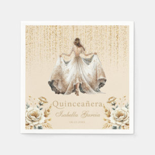 Servilleta De Papel Quinceañera Marfil