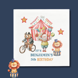 Servilleta De Papel Quinto cumpleaños del Carnaval de Circo Grande Top