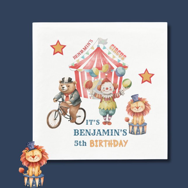Servilleta De Papel Quinto cumpleaños del Carnaval de Circo Grande Top (Subido por el creador)