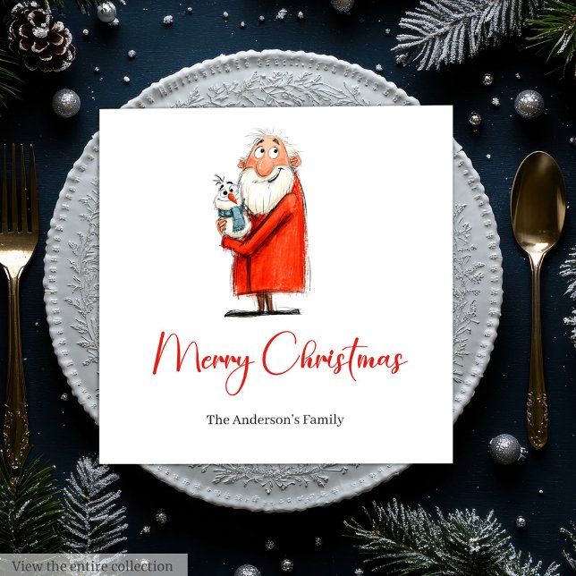 Servilleta De Papel Quirky Funny Santa Claus Holiday Cocktail Napkins (Quirky Funny Santa Claus Holiday Cocktail Napkins)