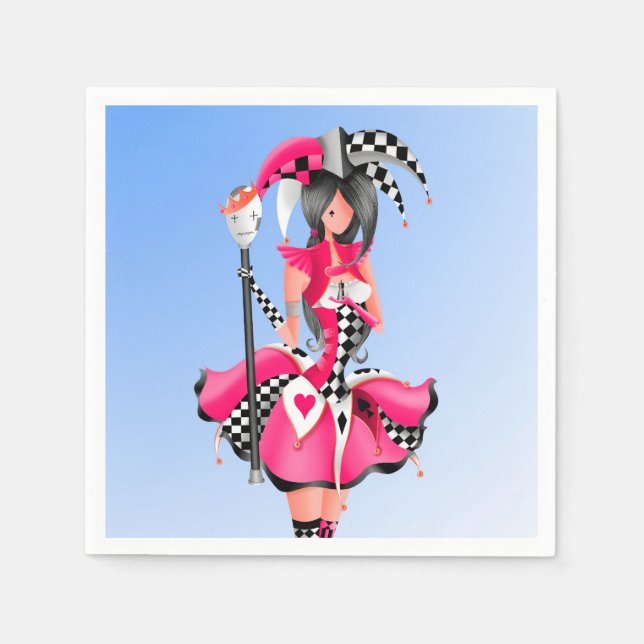 Servilleta De Papel Quirky Jester y el rey marionetas (Anverso)