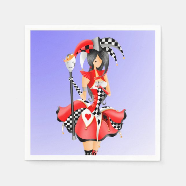 Servilleta De Papel Quirky Jester y el rey marionetas (Anverso)